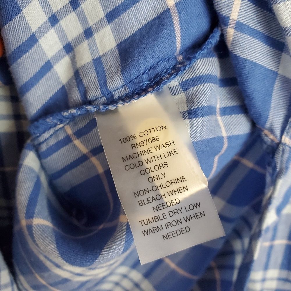 Delia's blue plaid collared button down - Picture 7 of 7